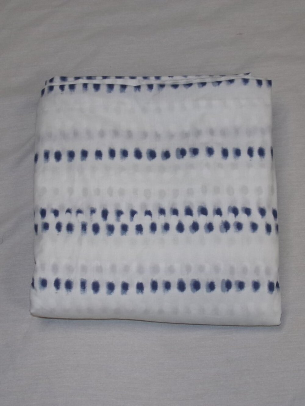 NEW Annie Selke INK DOTS Blue Duvet Cover Full Queen 100% Cotton Minimalist